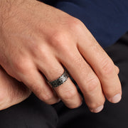 Isometric Pattern Champlevé Ring